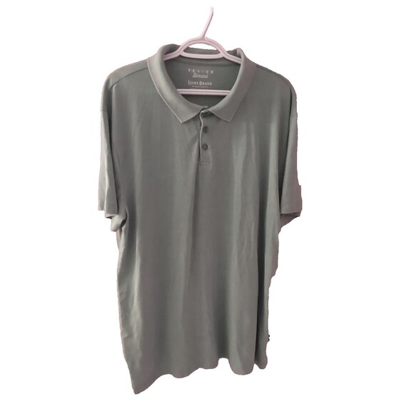 Lucky Brand Venice Burnout Classic Fit Polo Shirt Men's XL Green - Picture 1 of 6